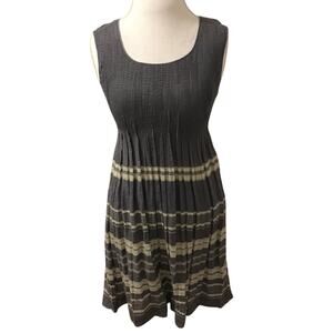 Max Studio Black and Cream Striped Dress